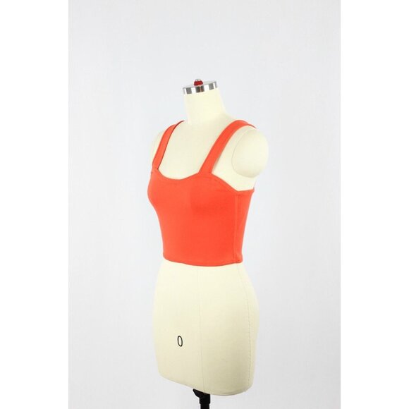 Aritzia WILFRED Orlina Red Orange Knit Cropped Tube Tank Top, Size S - Picture 5 of 11